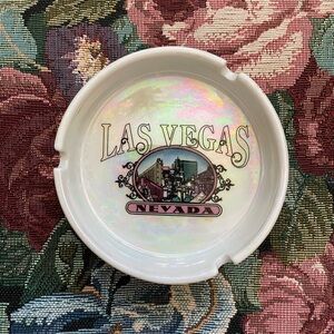 Las Vegas Nevada Iridescent Ceramic Ashtray (vintage style)